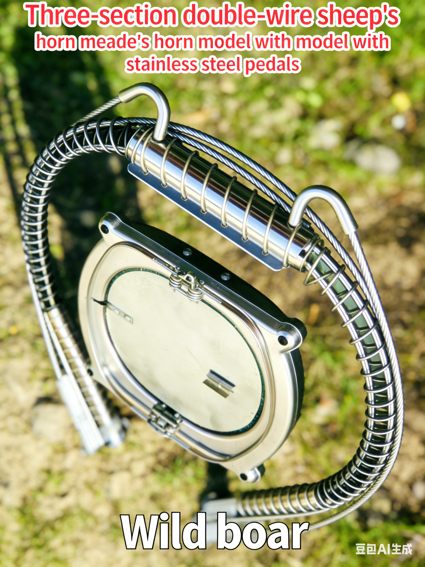 Outdoor wild stainless steel three-section pedals with three-section spring covers