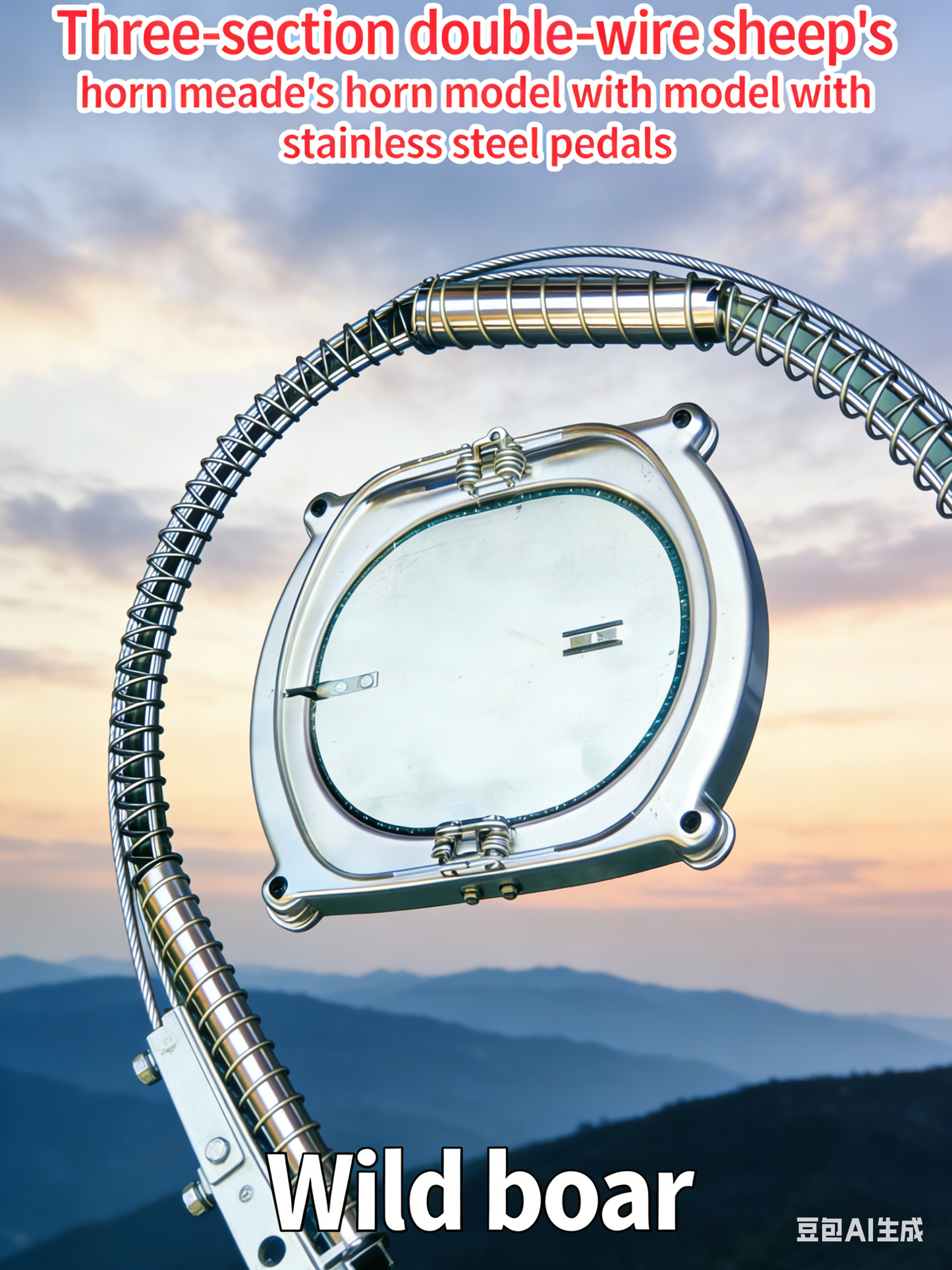 Outdoor wild stainless steel three-section pedals with three-section spring covers