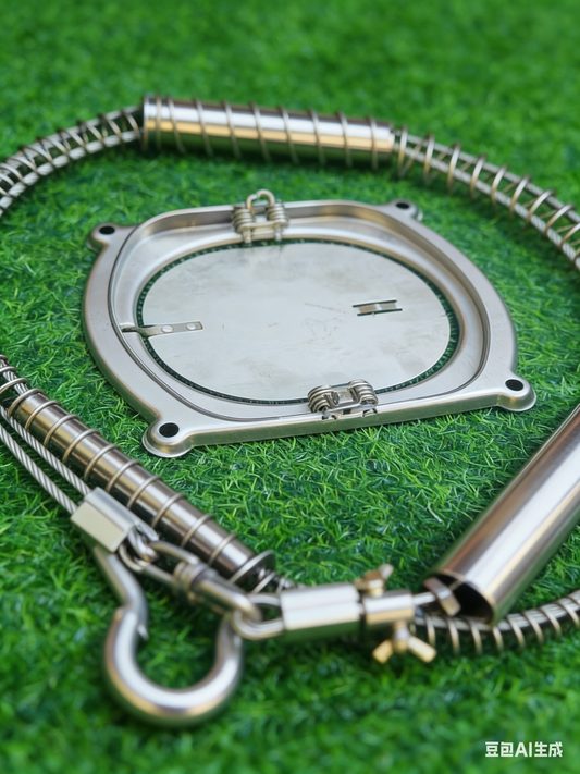 Outdoor wild stainless steel three-section pedals with three-section spring covers